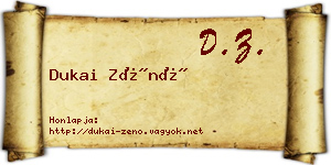 Dukai Zénó névjegykártya